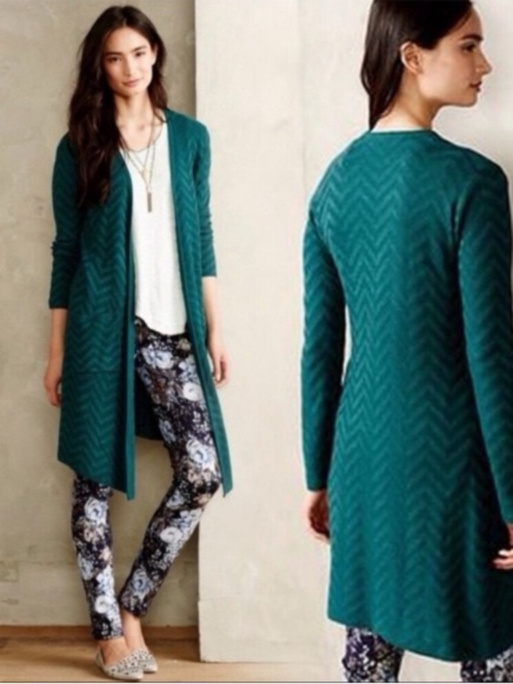 Moth Anthropologie Vergennes long line open front knit cardigan 💜